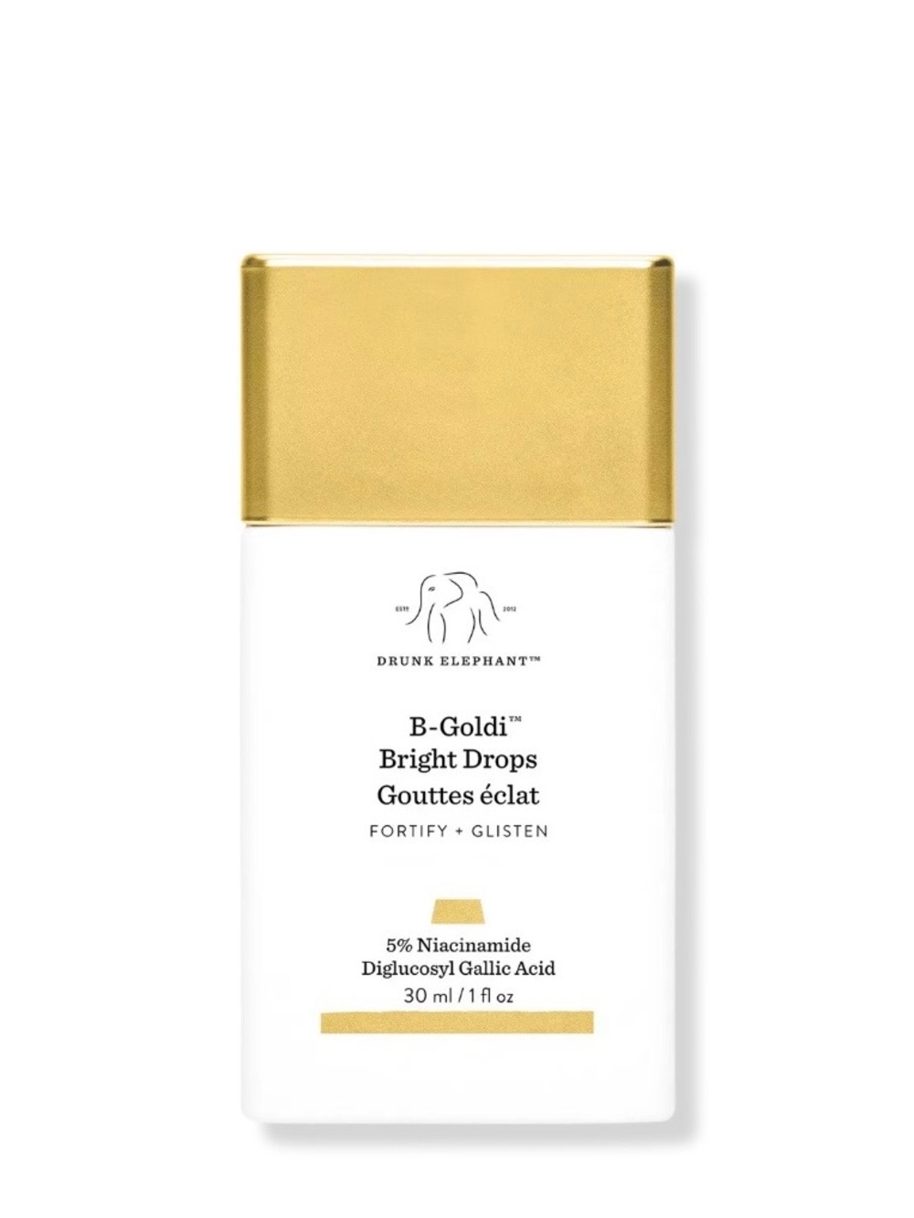 Drunk Elephant B-Goldi Bright Drops - White & Gold Bottle
